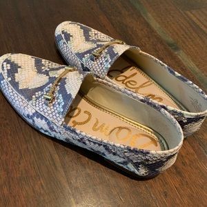 Sam Edelman Lorraine loafers (pink snakeskin)